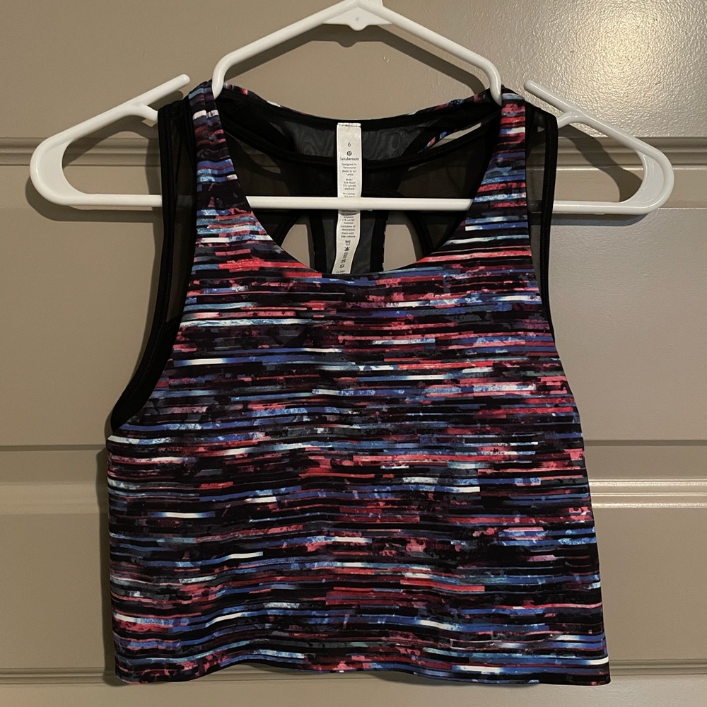 Lulu Lemon light support high neck athletic tank with built in bra